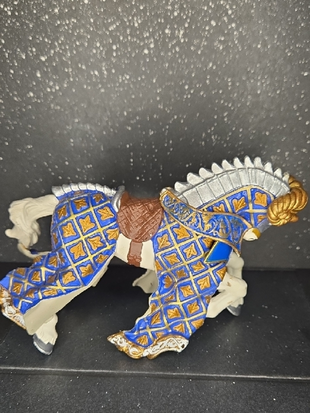 Set Of 2 Papo Medieval World of Knight's Horse Blue Ram Crest Fantasy Figure - Picture 4 of 11